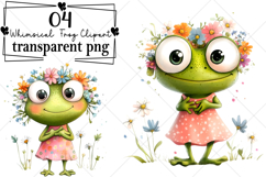 Whimsical Frog Clipart Watercolor PNG Product Image 1