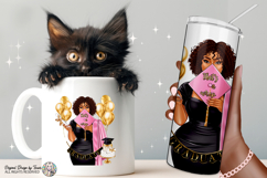 Curly Hair Graduation PNG That’s a Wrap Pink Stole Design Product Image 3