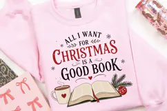 All I Want For Christmas Is A Good Book PNG Sublimation Product Image 2