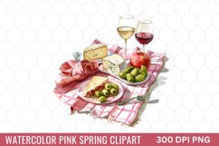 Watercolor Pink Spring Clipart Product Image 1