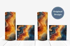 Cosmic Tumbler Sublimation, Fluid Art Tumbler Wrap Design Product Image 4