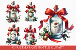 Christmas Gin Bottle clipart, Christmas Bottle bundle Product Image 6