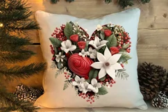 Christmas Hearts Watercolor Clipart, Christmas PNG Product Image 4