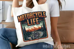 Motorcycle Life PNG, Vintage Biker Mountain Sublimation Product Image 4