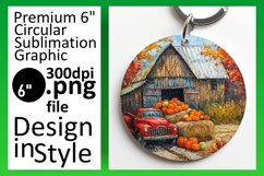 Rustic Fall Truck Round Design Print PNG Product Image 1