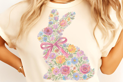 Brushstroke Easter Bunny PNG, Hand-painted Floral Easter PNG Product Image 3
