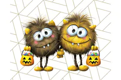 Monster Kids Clipart PNG, Cute Halloween Costume Art Product Image 4