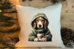 Christmas Dog And Coffee Clipart, Christmas Clipart Product Image 4