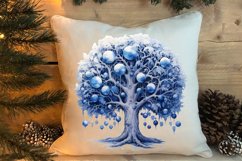 Blue Christmas Watercolor Clipart, Blue Christmas Sublimatio Product Image 4