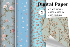 Flower Pattern Background Wallpaper Digital Paper_26 Product Image 1