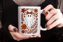Fall Ghost Boho Halloween Png, Boho Floral Fall Png Product Image 3