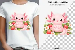 Pastel kawaii axolotl png design for T-shirts Product Image 3
