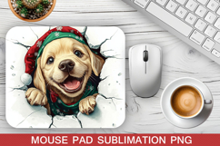 Christmas Dog Mouse Pad Sublimation - Christmas Mouse Pad Product Image 1