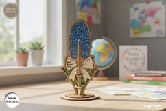 Hyacinth Flower Pen Holder Laser Cut | Glowforge | SVG Product Image 1