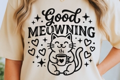 Good Meowning Svg, Funny Cat Pun Svg, Cat Lover Svg. Product Image 5