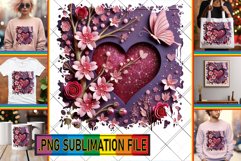 Elegant Tote Bag Gift Ideas PNG, 3D Heart Product Image 1