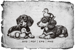 Cute Dachshund and Duckling Vector Bundle Product Image 4