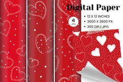 Heart Pattern Valentines Background Wallpaper Digital Paper Product Image 1