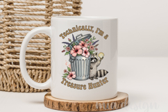 Treasure Hunter PNG - Cute Raccoon Png - Floral Sublimation Product Image 3
