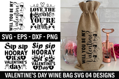 Valentine's Day Wine Bag SVG Design - Sip sip hooray its Product Image 1