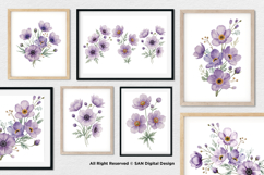 15 Bundle Watercolor Anemones Flower Wall Art Botanical Product Image 4