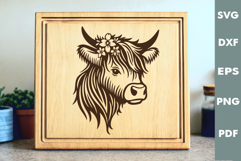 Highland cow Design, Cutting board SVG, Laser cut, Cricut Product Image 4