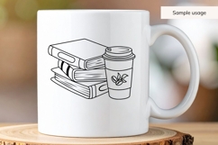 Hand Drawn Books And Coffee Cup SVG Product Image 4