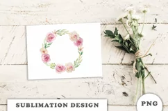 Watercolor flowers wreath PNG Product Image 4