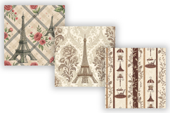 French Café Digital Paper Pack, Parisian Seamless Patterns Product Image 4