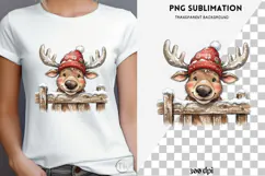 Christmas peeking character png design for T-shirts Product Image 4