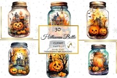 Halloween Bottle Clipart bundle, Watercolor Halloween Images Product Image 6