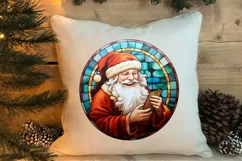Stained Glass Painting Of Santa Clipart Sublimation Product Image 4