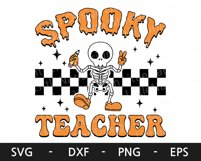 Spooky Teacher svg, Halloween shirt, Retro svg, Skeleton Product Image 5