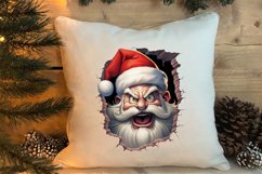 Watercolor Peeking Santa and Snowman Clipart, Christmas PNG Product Image 4