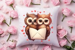 Couple Owl Valentines Day Clipart, Couple Owl Clipart Product Image 4