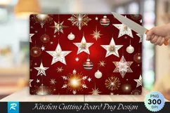 Stars & Ornaments Festive Cutting Board PNG Design Product Image 1