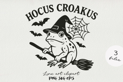 Halloween Witch Frog SVG PNG Cute Spooky Frog Clipart Product Image 1