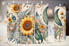 4 SEAMLESS Sunflower Tumbler Wrap Sublimation, 20 oz Product Image 5