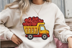 Glitter Dump Truck with Hearts PNG Product Image 2