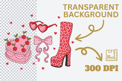 Coquette Valentine Sublimation PNG - Retro Heart Cake &amp; Leop Product Image 4