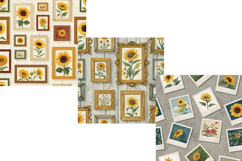 Sunflower Field Frame Seamless Pattern, Digital Paper Product Image 4