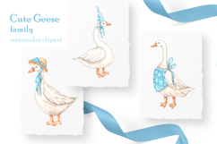 Cute geese watercolor clipart. Goose family. Product Image 4