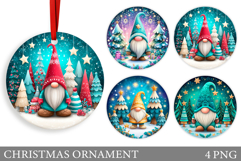Gnome Christmas Ornament. Christmas Ornament Sublimation Product Image 1