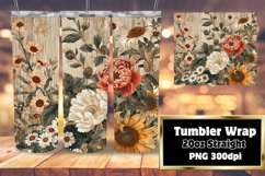 Classic Floral Sublimation Tumbler Wrap - 20oz Product Image 1