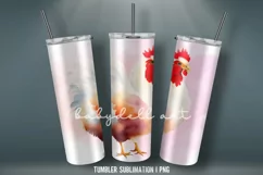 Colorful Chicken 20 OZ Tumbler Sublimation Design PNG Product Image 4