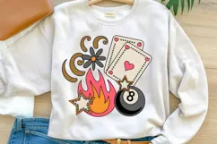 Retro Gambling Tattoo PNG | Vintage Casino Sublimation Product Image 1