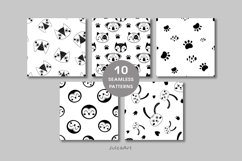 Black animal seamless pattern, Animal face digital paper Product Image 2
