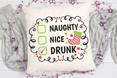 Naughty Nice Drunk Svg, Funny Christmas Checklist Svg. Product Image 4