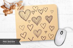 Doodle Hearts on Kraft Mouse Pad PNG Design Product Image 1