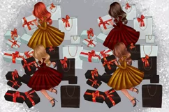 Clipart christmas, Xmas Clipart, Christmas girl clipart Product Image 2
